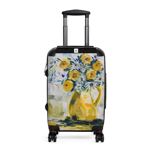 Daisies and Yellow Roses Carry on Suitcase