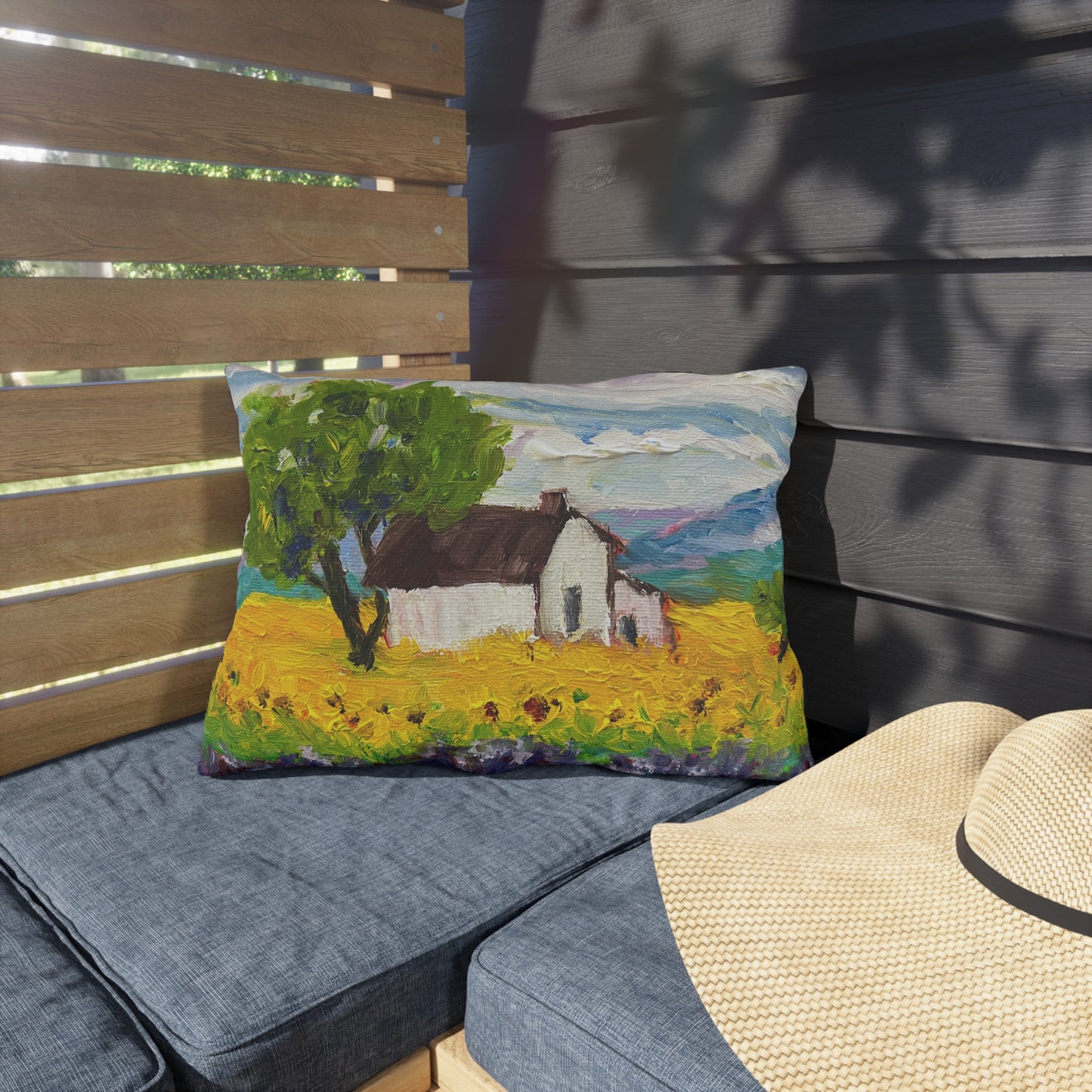 Sunflowers and Lavender Provence Outdoor Pillows