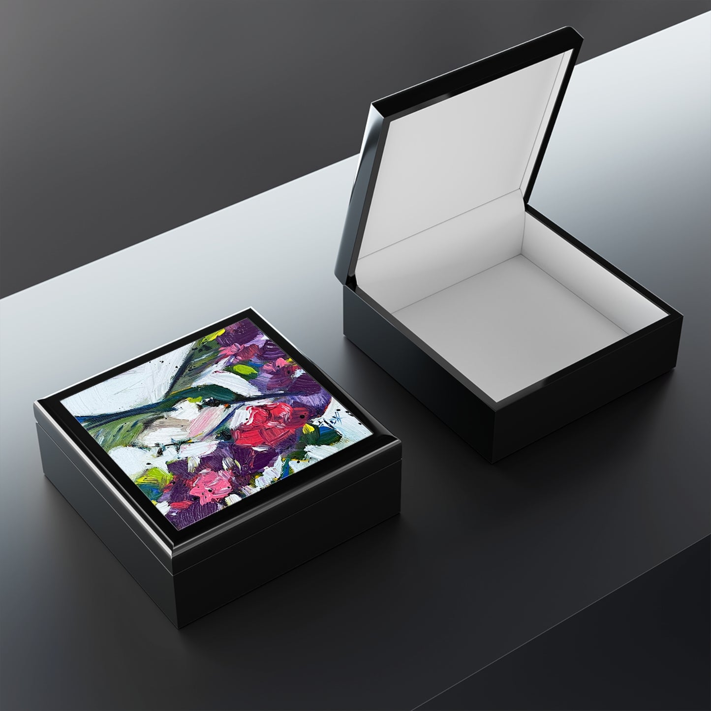 Jewelry Box-Floating on Flowers Hummingbird