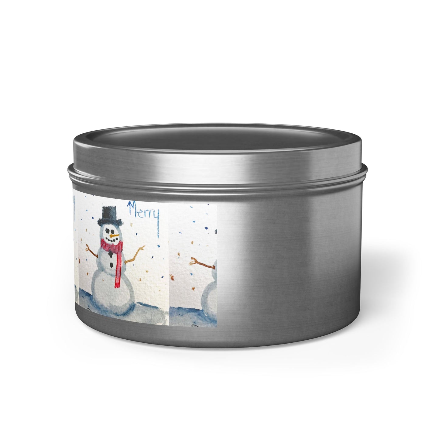 Tin Candle-Merry Snowman