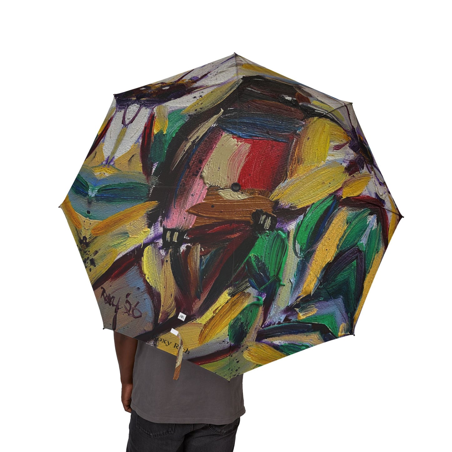 Umbrella-  Stained Glass House Finch