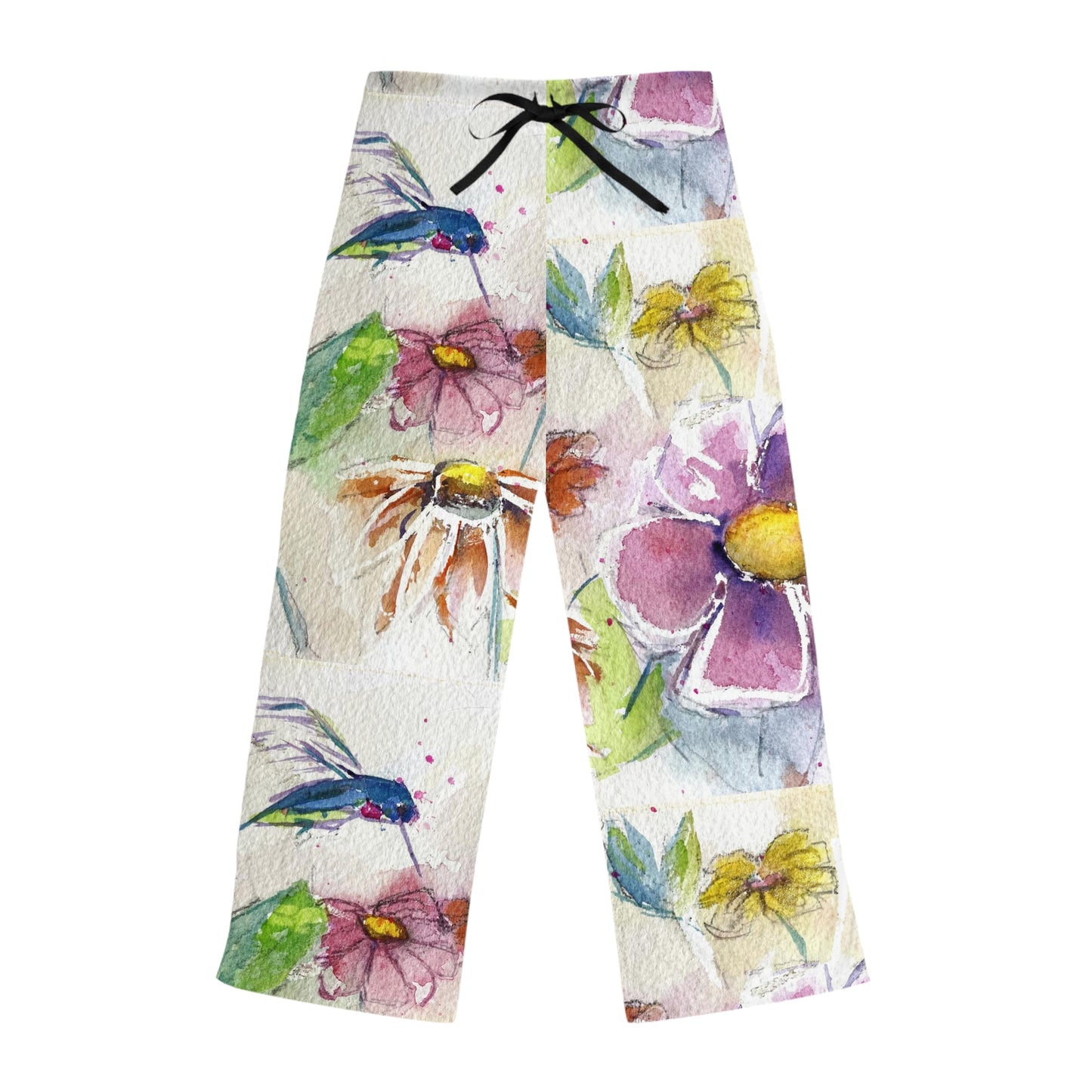 Pajama Pants - Hummingbird in the Garden- Women's Pajama Pants