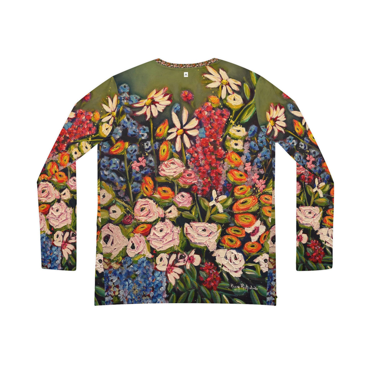 Women's Long Sleeve V-neck Shirt -Moonlight Meadow