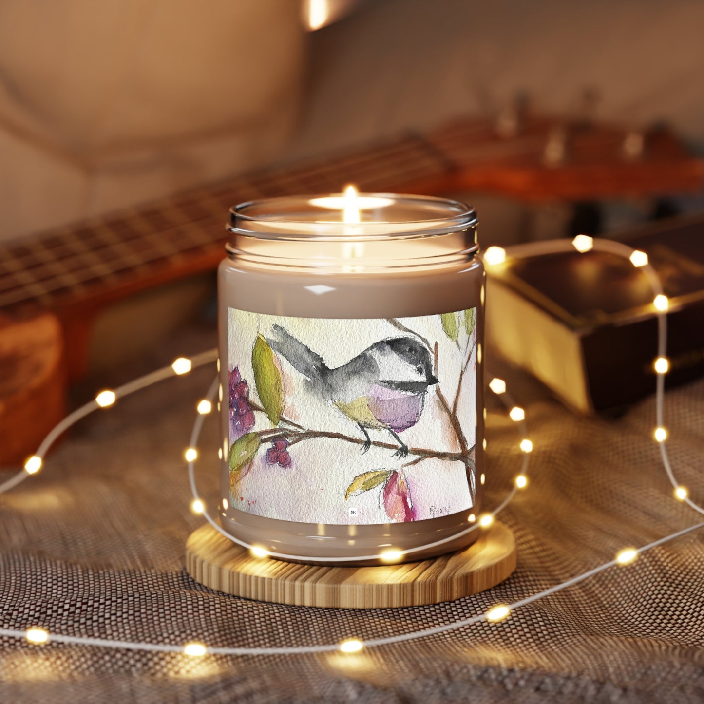 Scented Candle 9oz-Chickadee in a Berry Tree