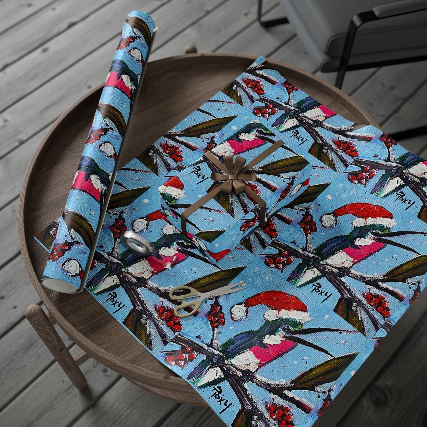 Merry and Bright Holiday Hummingbird (3 Sizes) Wrapping Papers