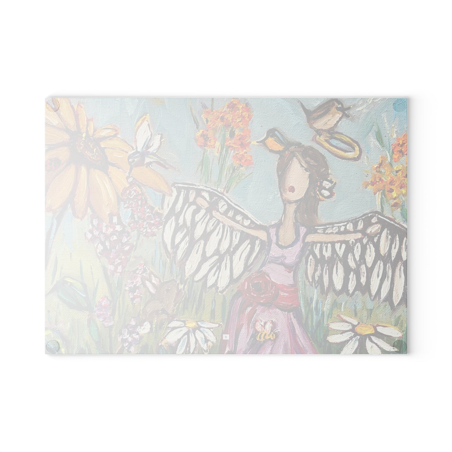 Garden Angel Glass Cutting Board