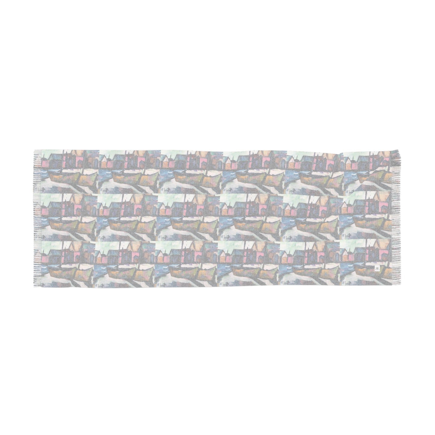 Colorful Scarf — Artistic Lightweight Neck Wrap- Wharf Boats