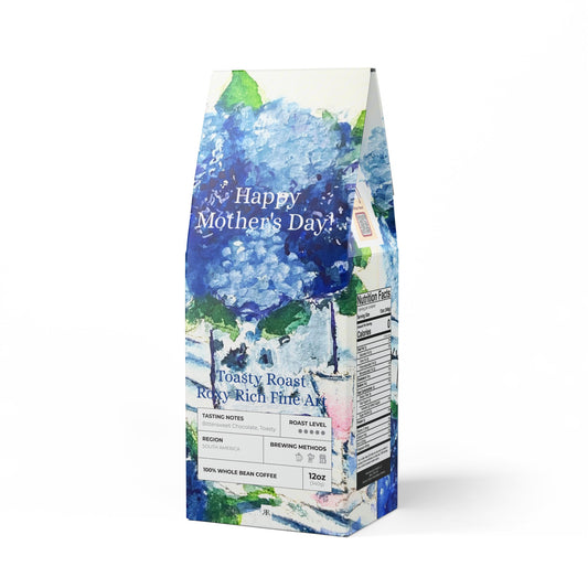 Happy Mother's Day-Blue Hydrangeas- Toasty Roast Coffee 12.0z Bag