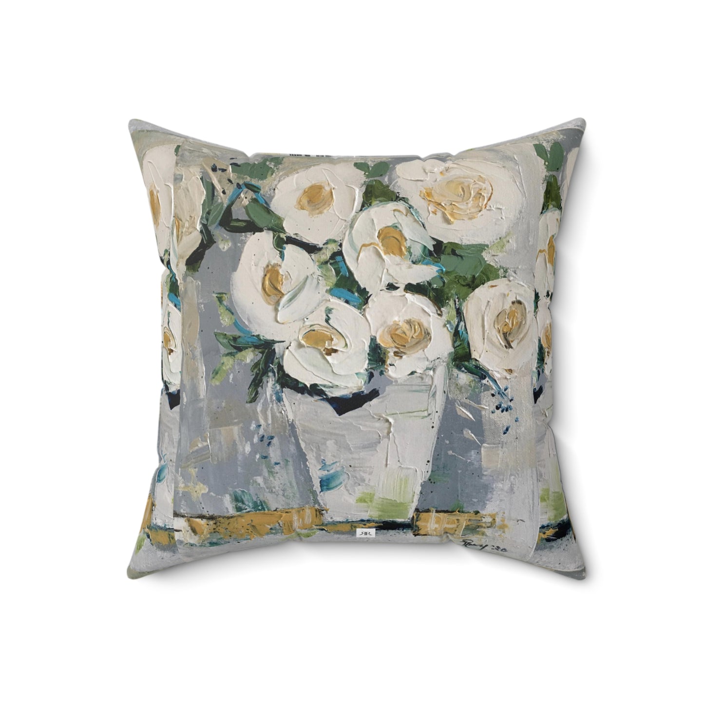 Shabby Roses Elegant Indoor Spun Polyester Square Pillow