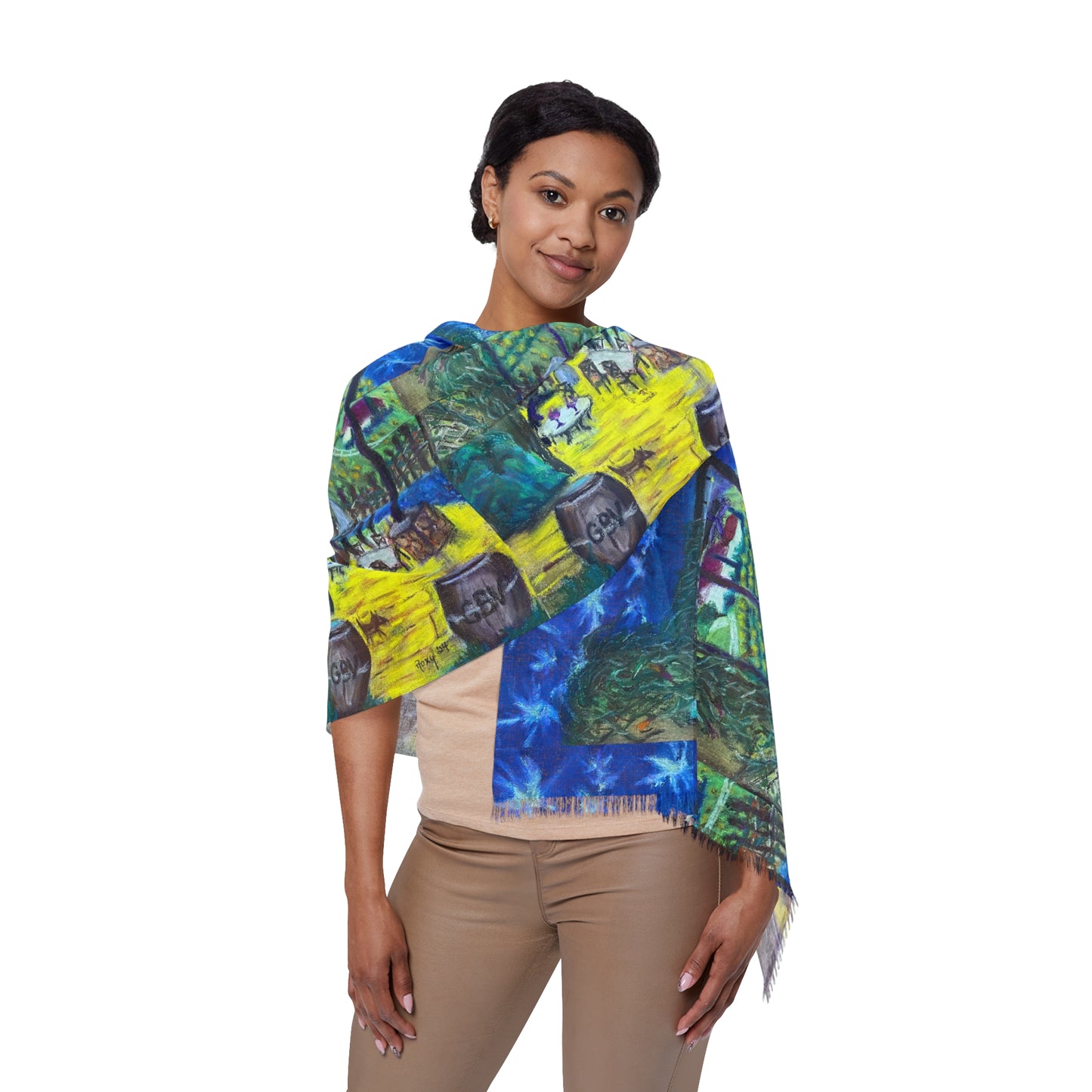 Colorful Scarf — Artistic Lightweight Neck Wrap- Twilight in Temecula-GBV