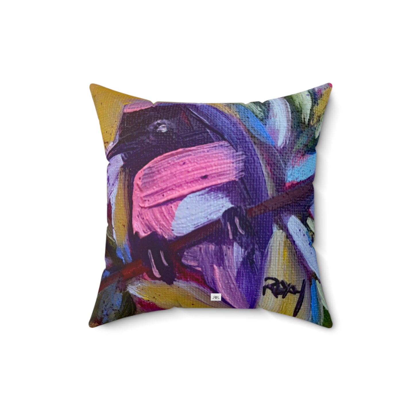 Indoor Spun Polyester Square Pillow-Summer Hummer