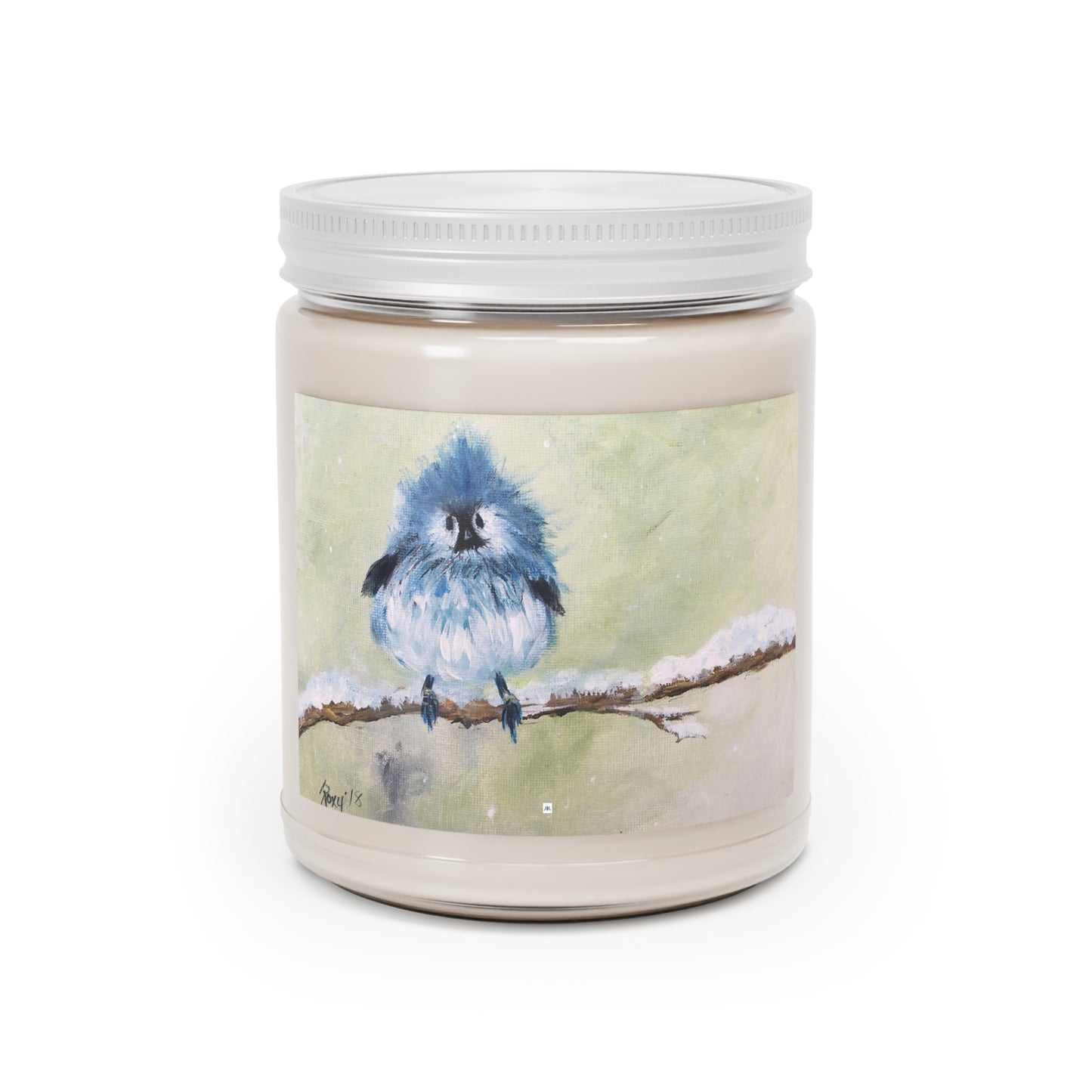 Scented Candles, 9oz=Fluffy Fat Mountain Bluebird on Snowy Branch