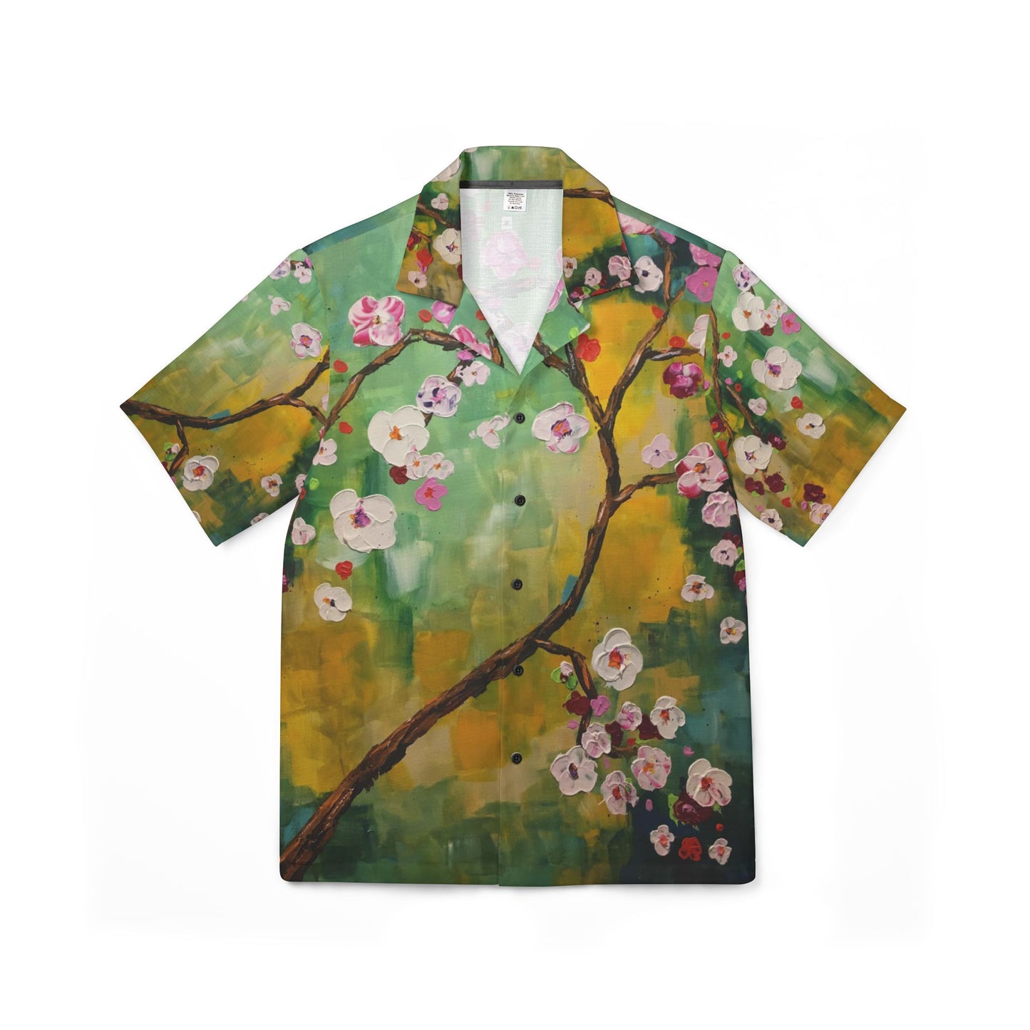 Men's Hawaiian Camp Shirt (AOP)-Abstract Cherry Blossoms