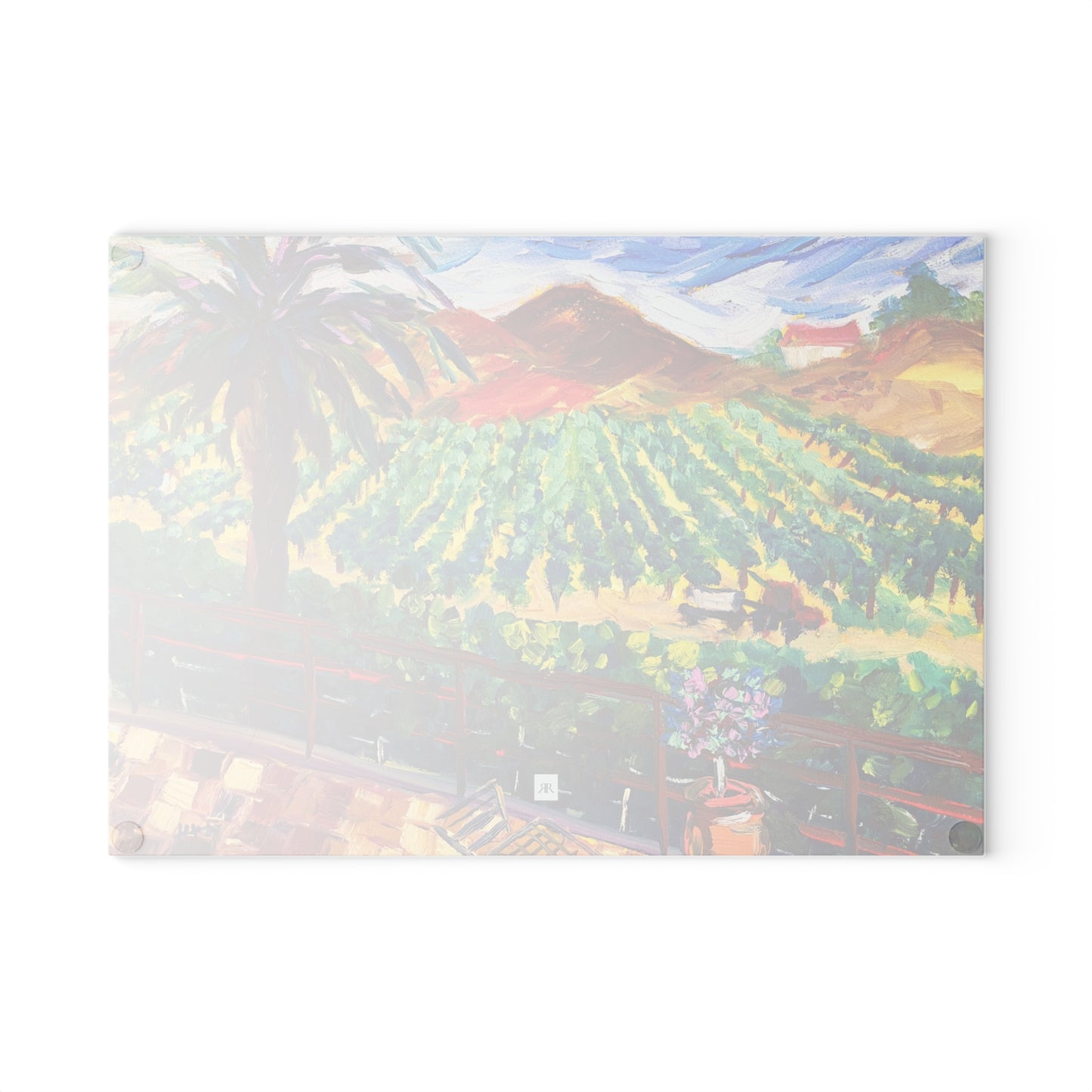 Vineyard View Chapin Winery Glass Cutting Board