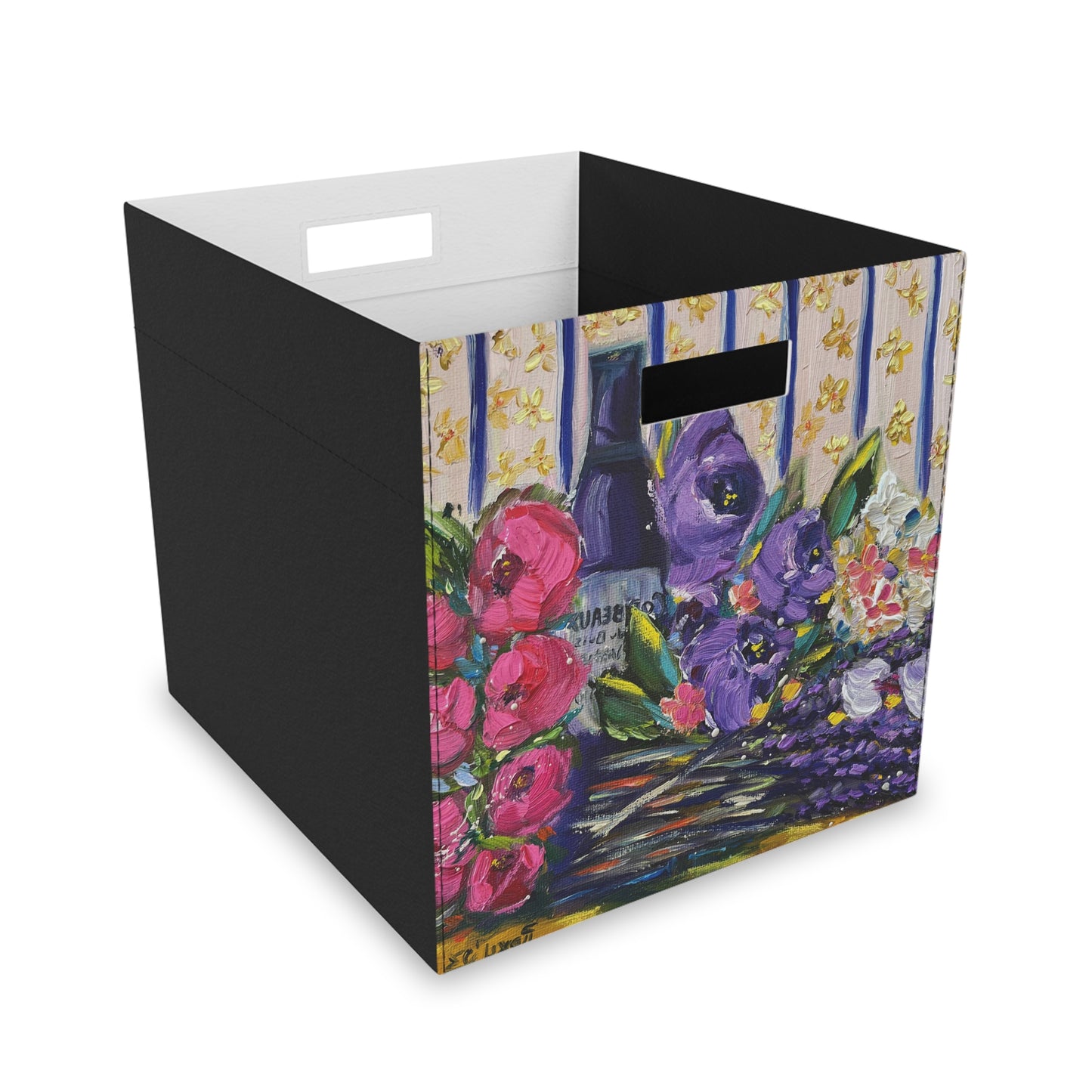 Corbeaux-Wine and Lavender- Felt Storage Box
