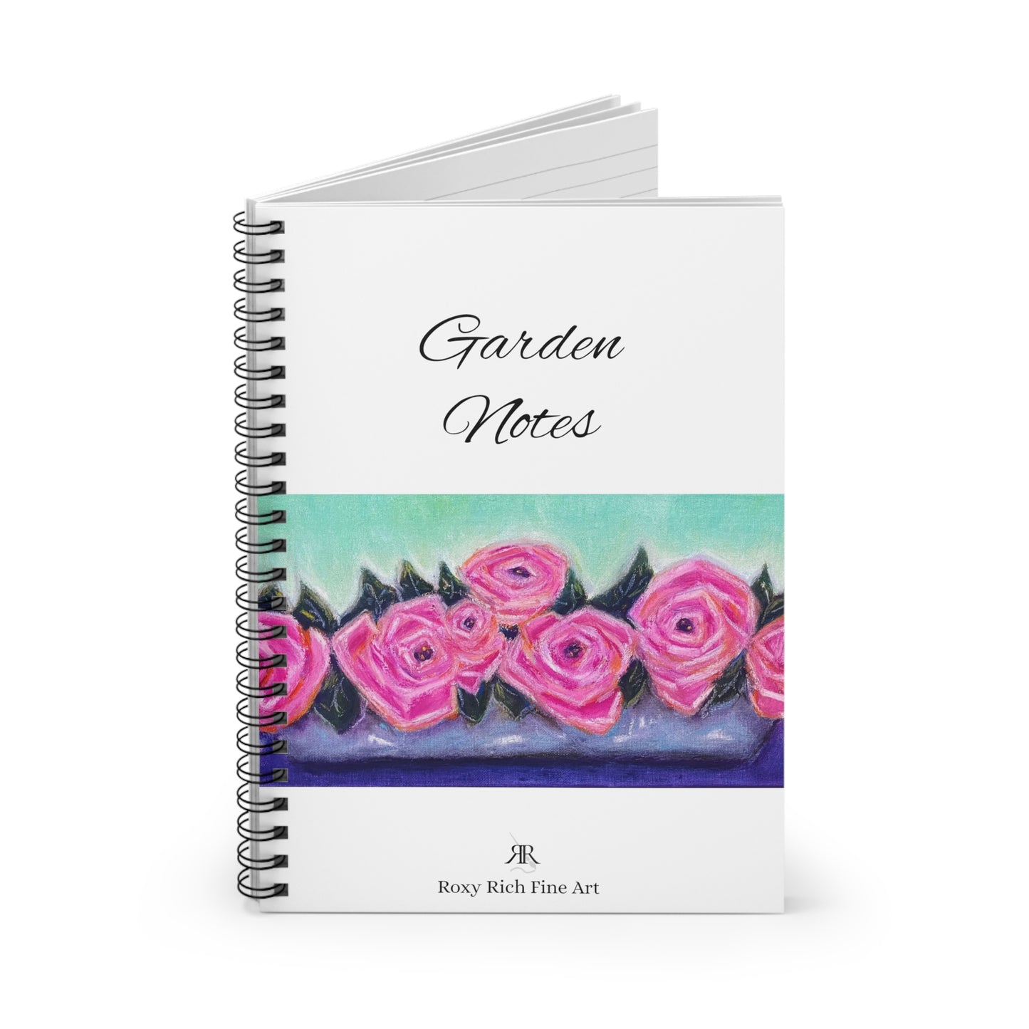 Notes de jardin "Boîte pleine de roses" Cahier à spirale