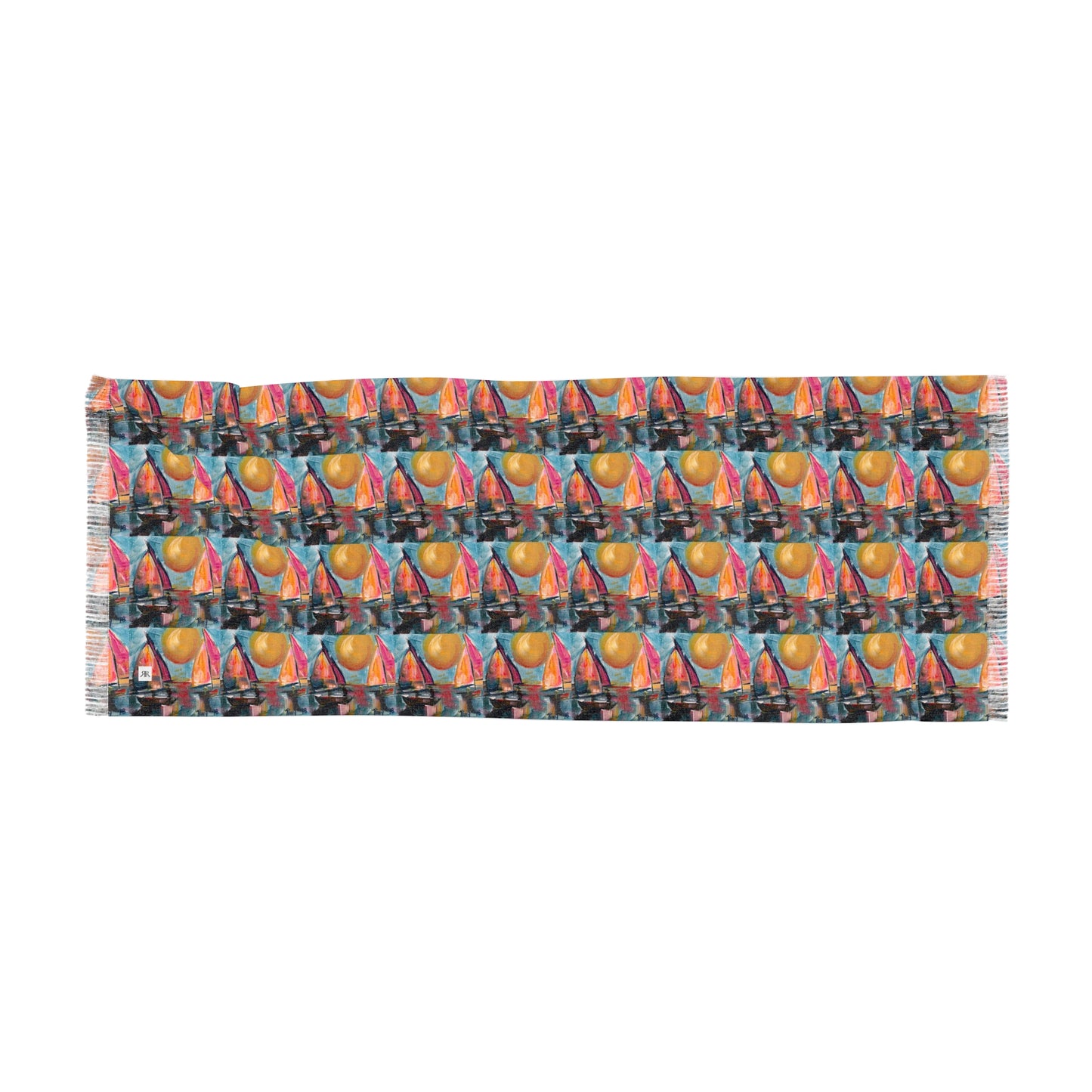 Colorful Scarf — Artistic Lightweight Neck Wrap- Sail Away with Me