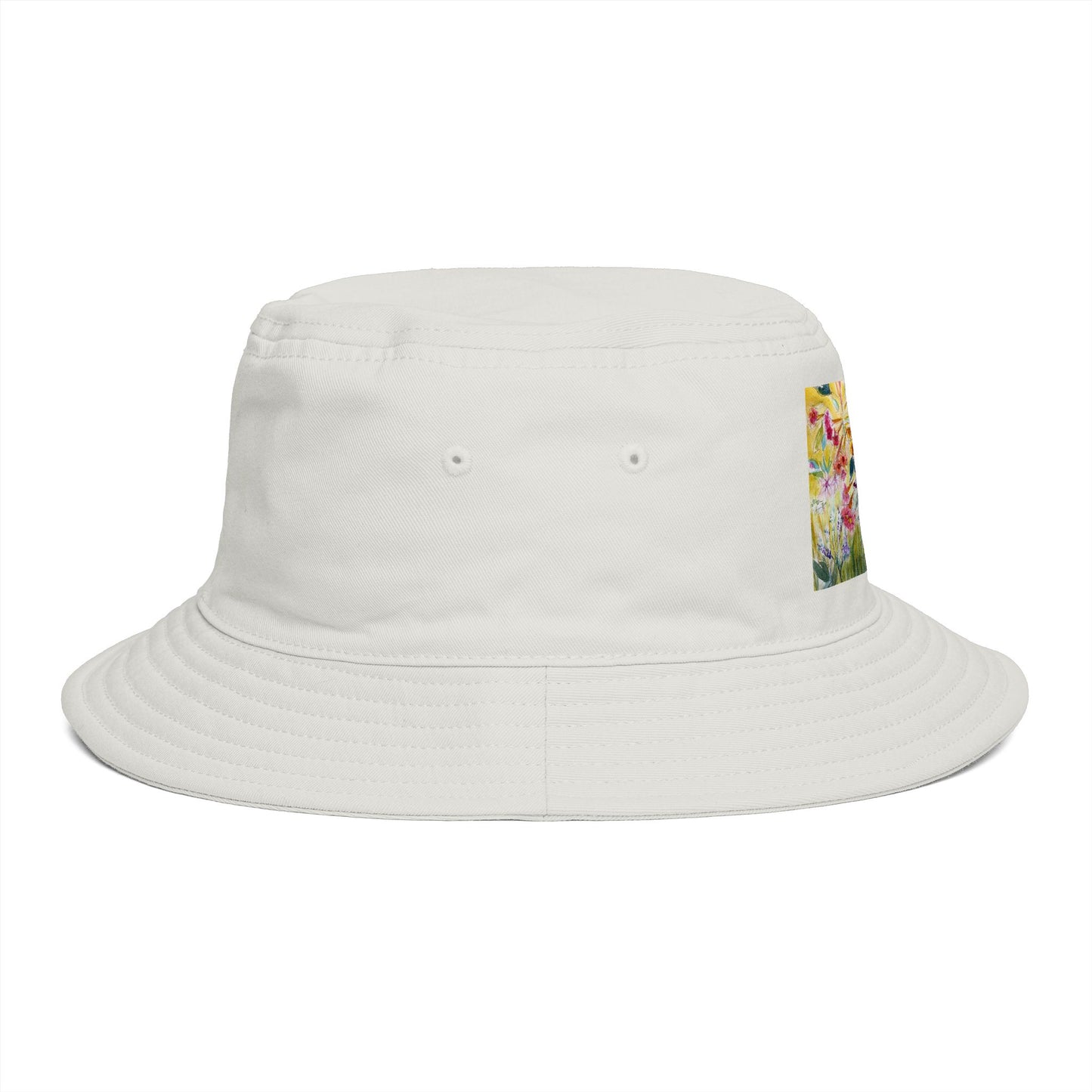 Roxy Rich Fine Art -Hummingbird in a Tube Flower Garden - Stylish Durable Bucket Hat