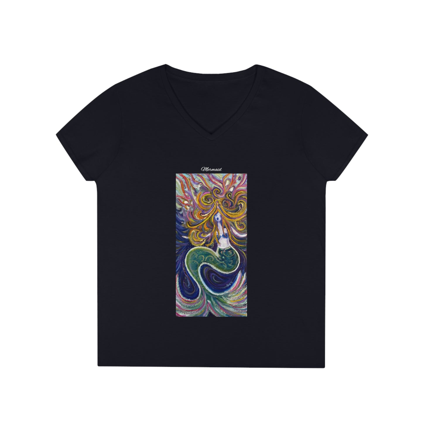 Mermaid (aka The Screaming Siren) Ladies' V-Neck T-Shirt