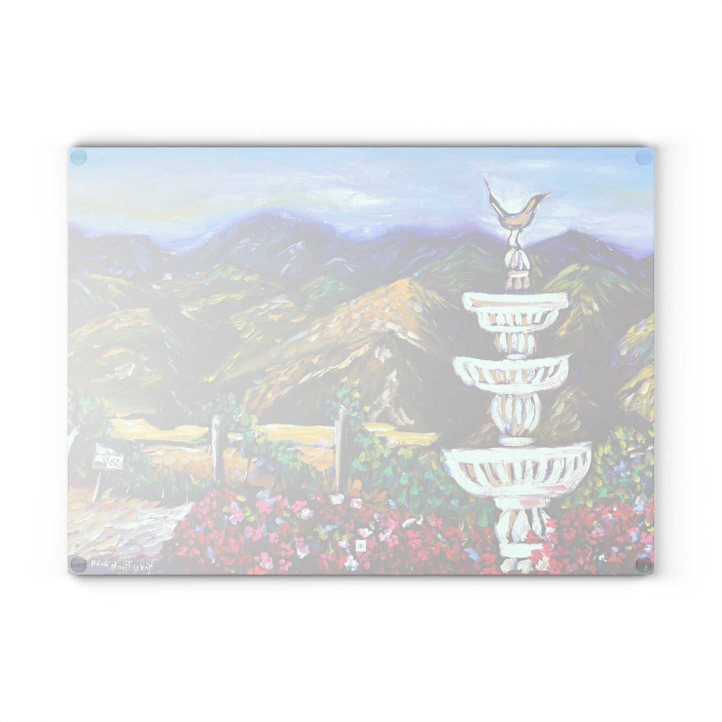 Fountain Vista at GBV Glass Cutting Board