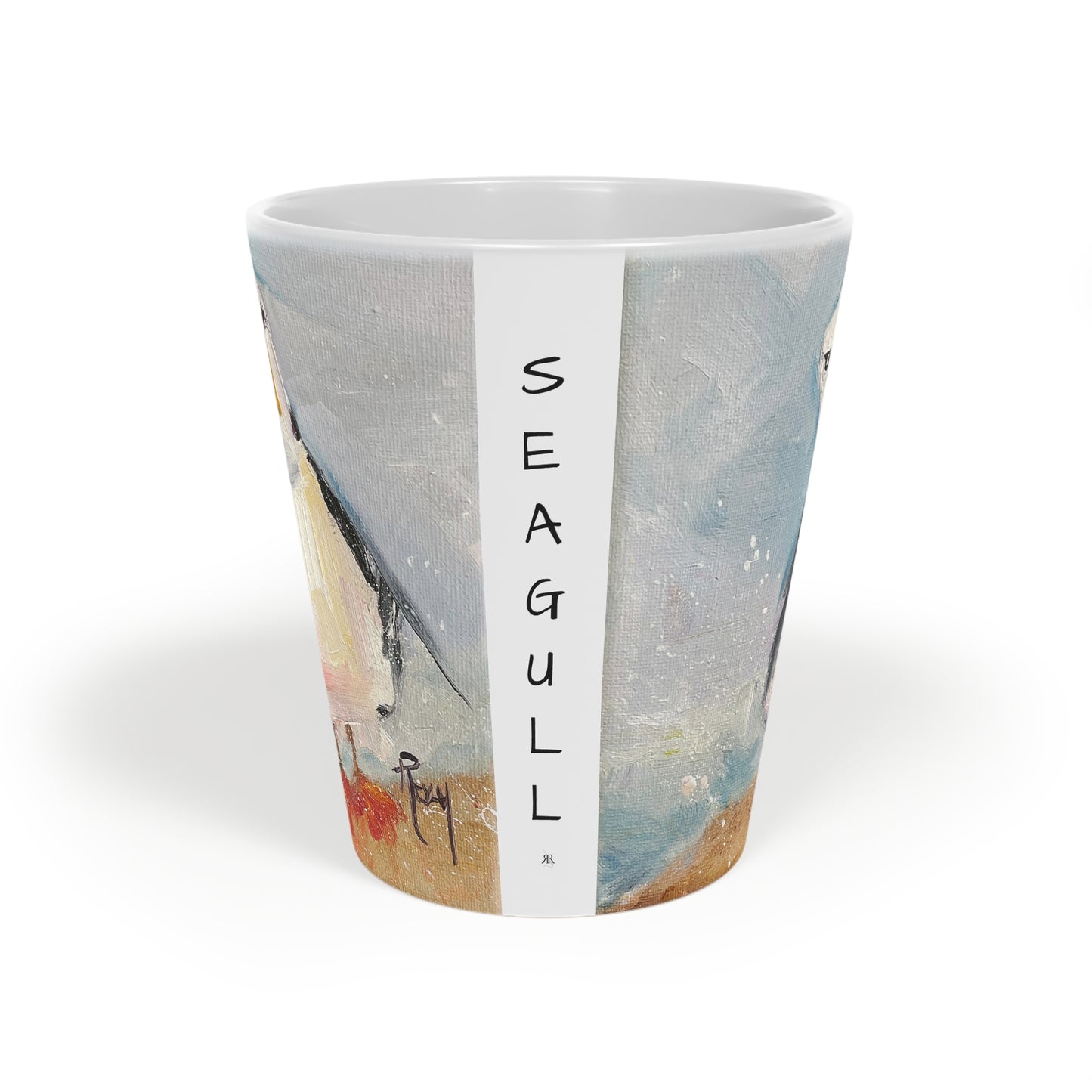 Inquisitive Seagull Latte Mug, 12oz