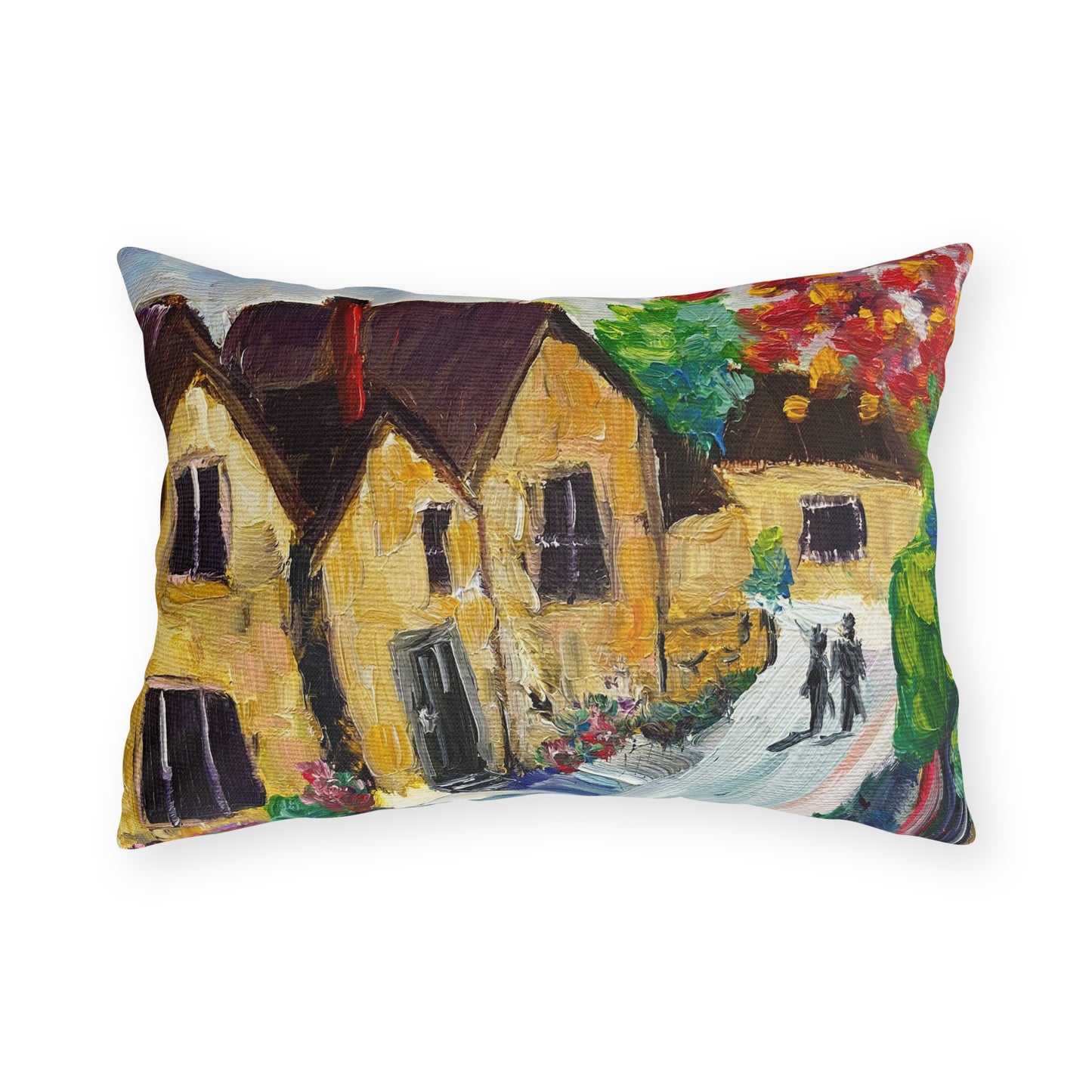 Medieval Village Cotswolds Outdoor Pillows