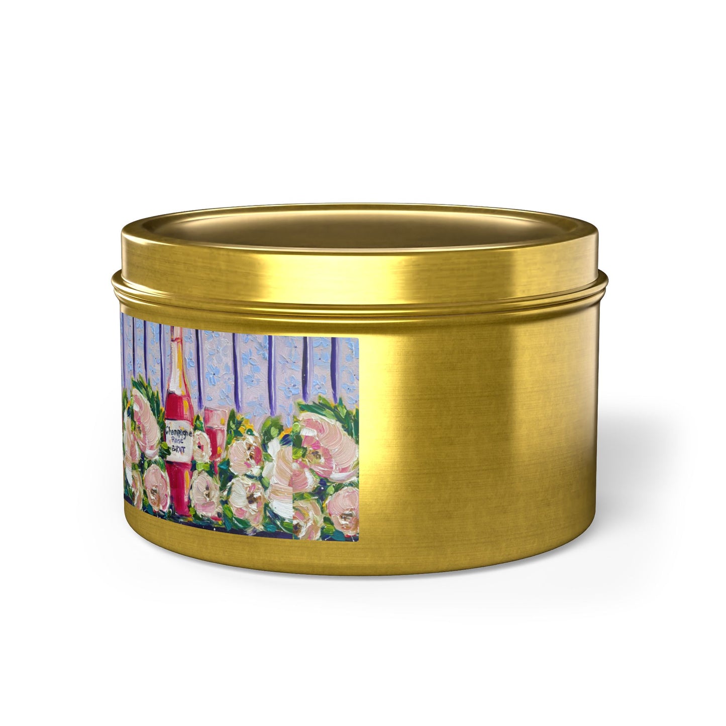 Tin Candle-Pink Champagne and Peonies