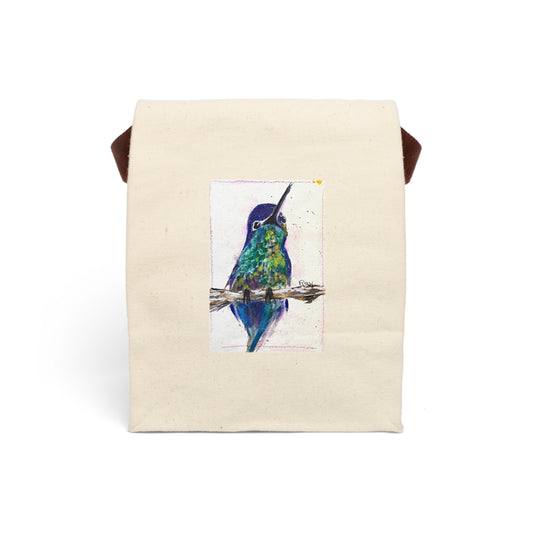 Buff Bellied Hummingbird Canvas Lunch Bag With Strap