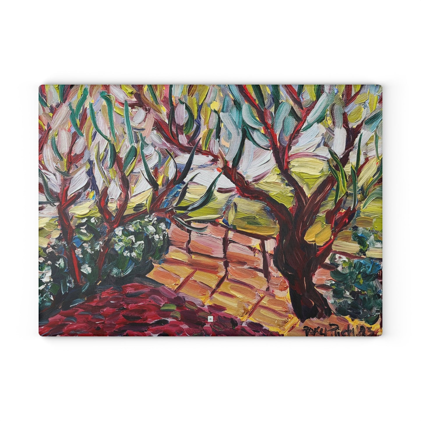 Breezy Trees Glass Cutting Board