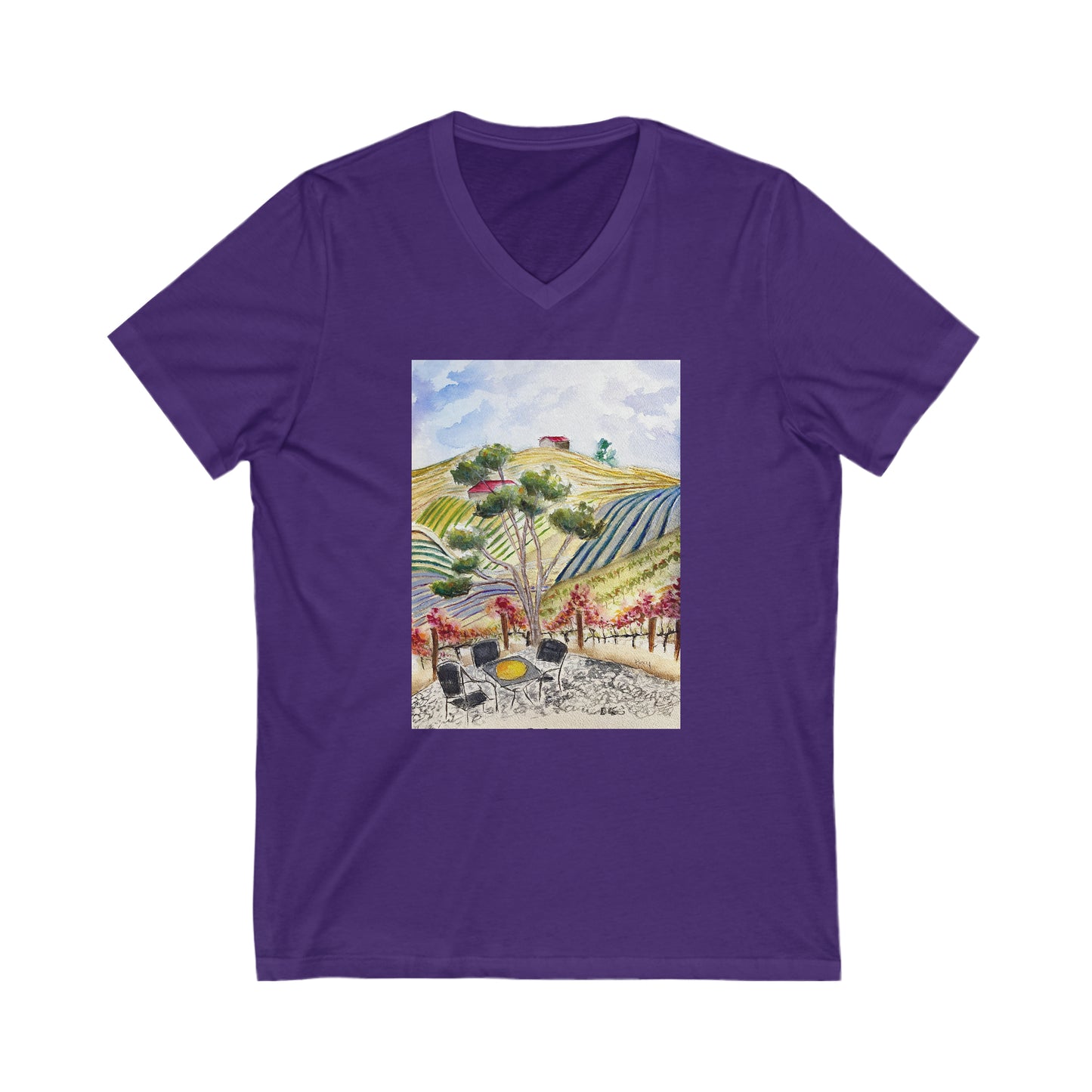 Patio View at GBV-Unisex Jersey Short Sleeve V-Neck Tee