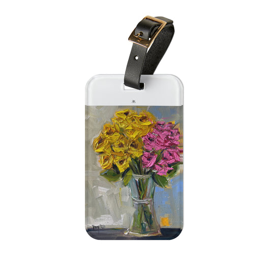Pink and Yellow Roses Luggage Tag