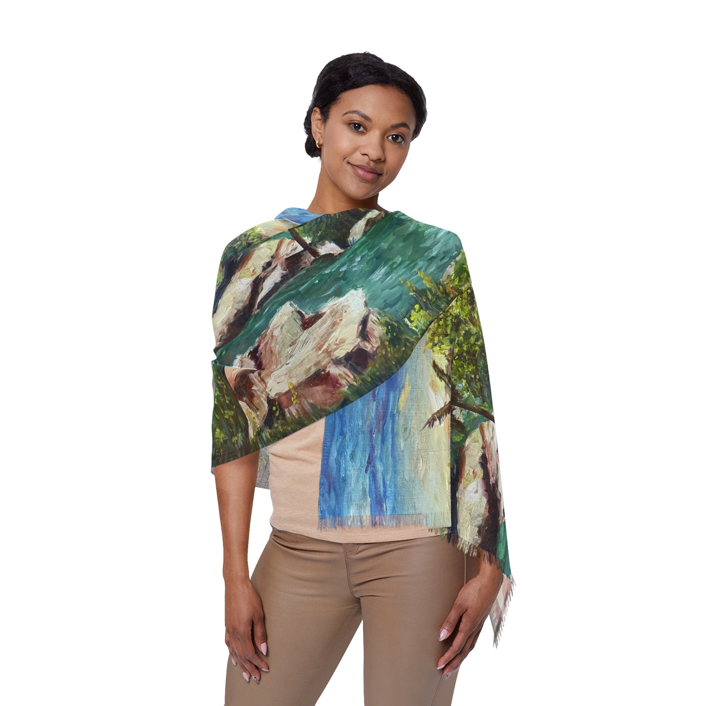 Colorful Scarf — Artistic Lightweight Neck Wrap- The Pond-GBV