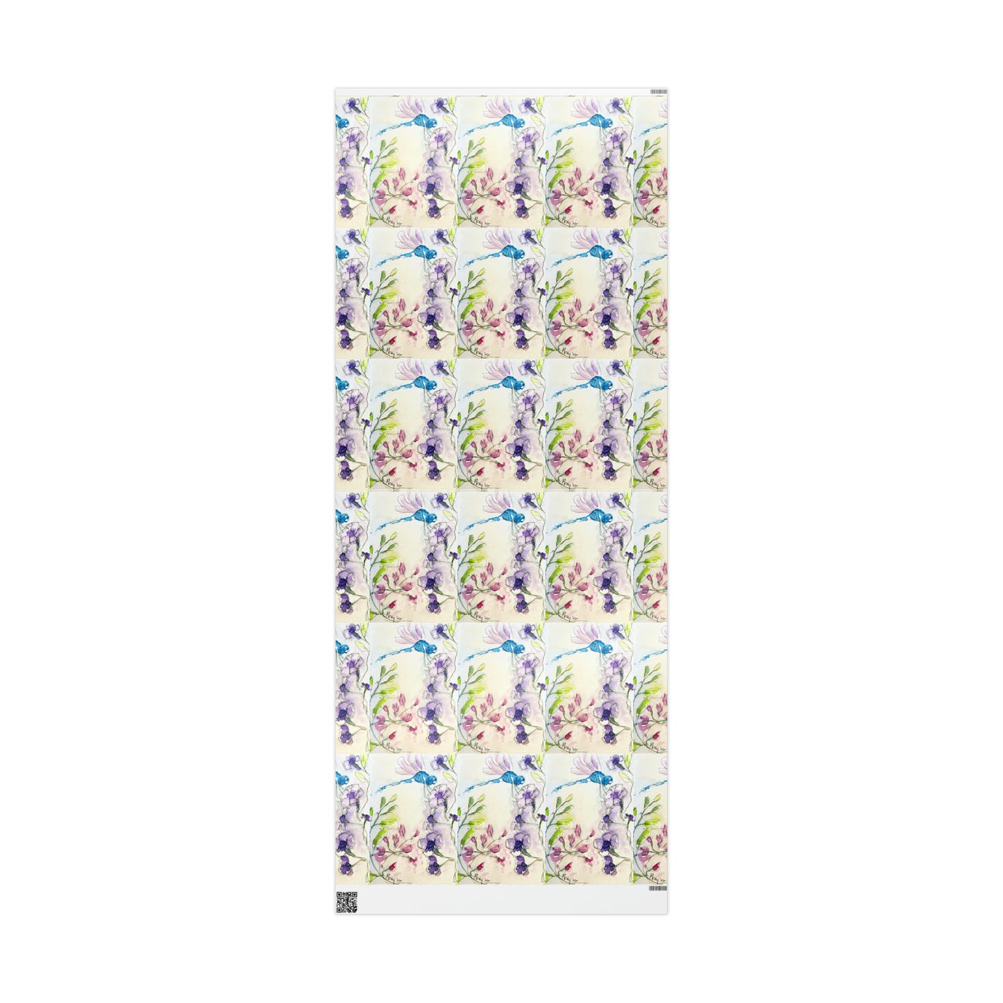 Dragonfly with Purple Tube Flowers (3 Sizes) Wrapping Papers