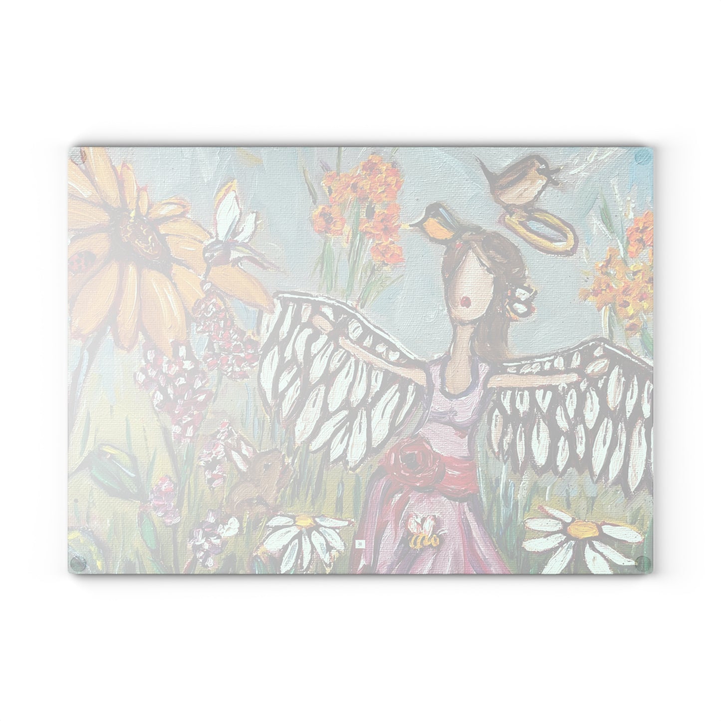 Garden Angel Glass Cutting Board