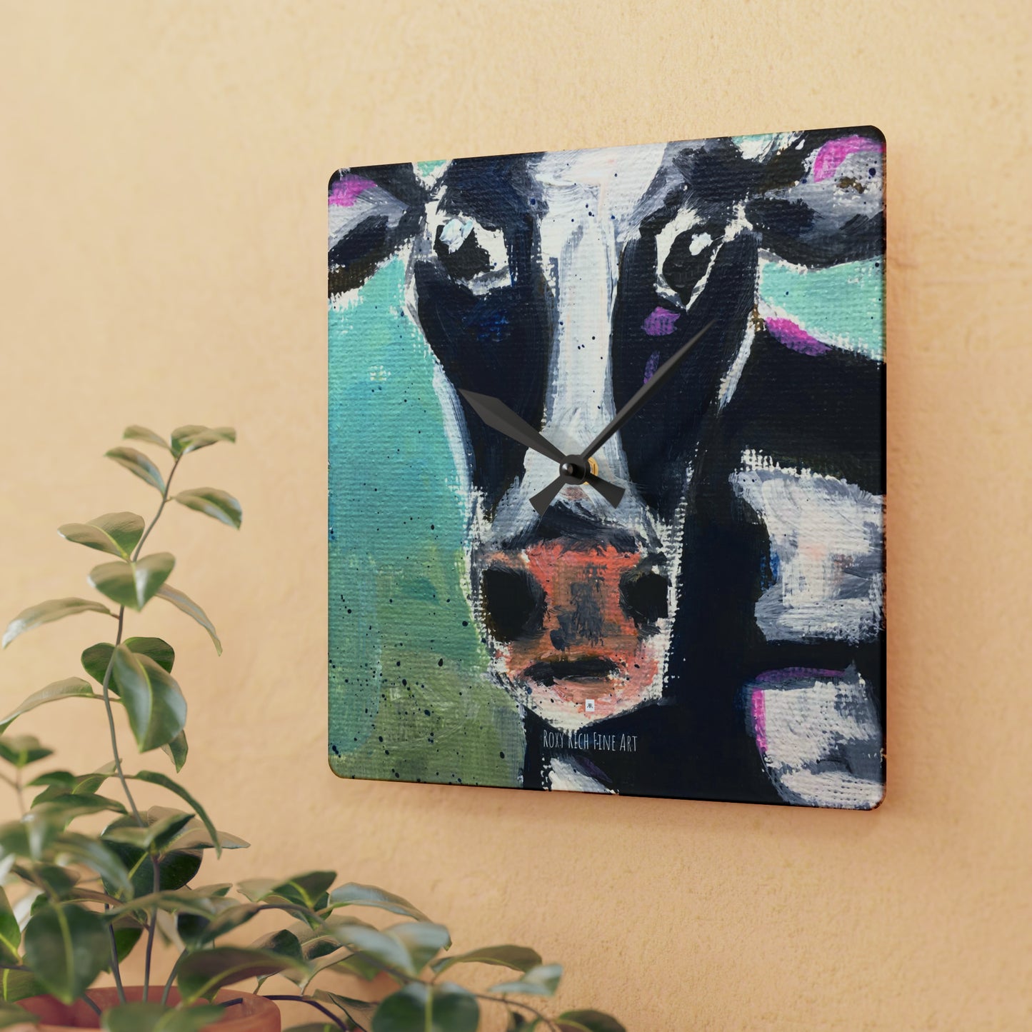 Edna Cow Acrylic Wall Clock