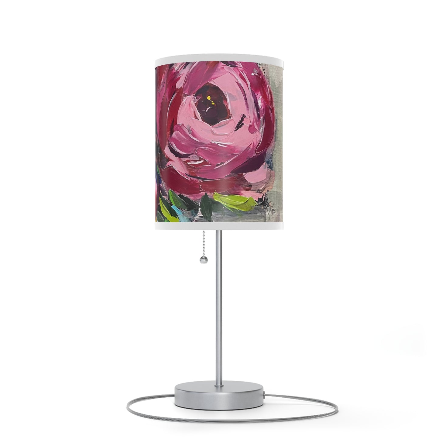 Shabby Pink Roses Lamp on a Stand, US|CA plug