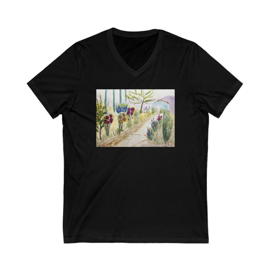 Christina's Garden en GBV-Camiseta unisex de manga corta con cuello en V