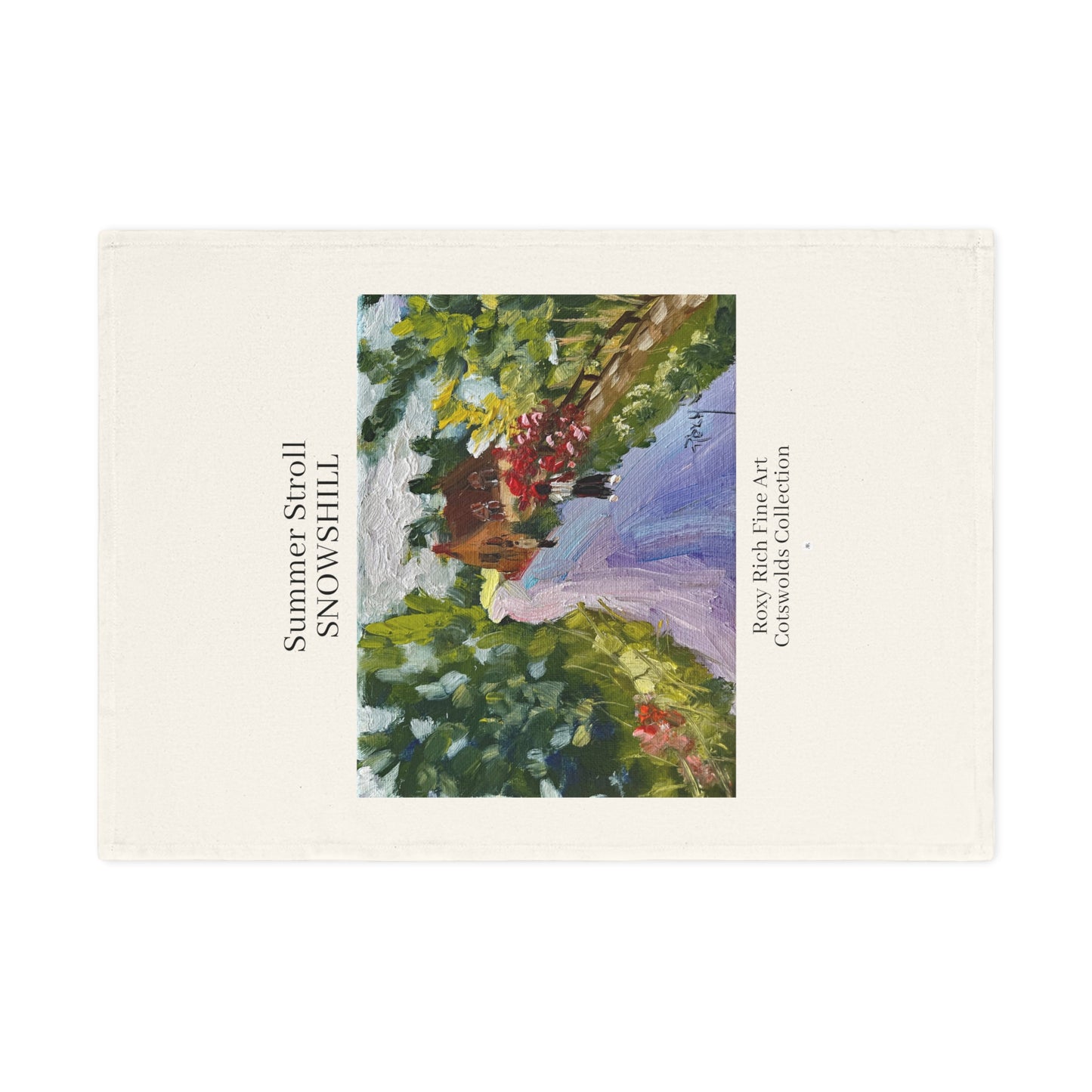 Organic Vegan Cotton Tea Towel -Summer Stroll Snowshill- Cotswolds