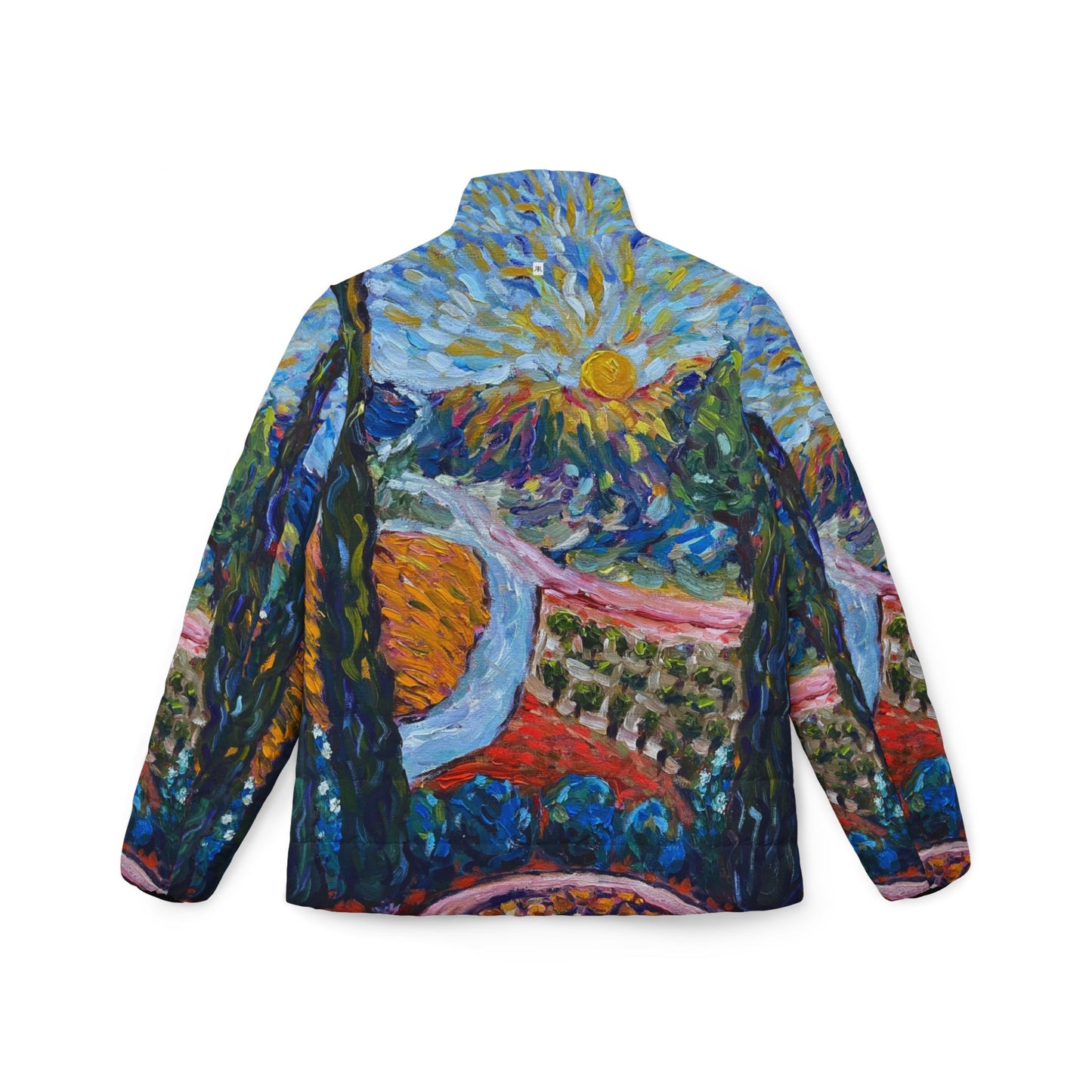 Women's Puffer Jacket - Roxy Rich Fine Art Design-Sunny Cypresses
