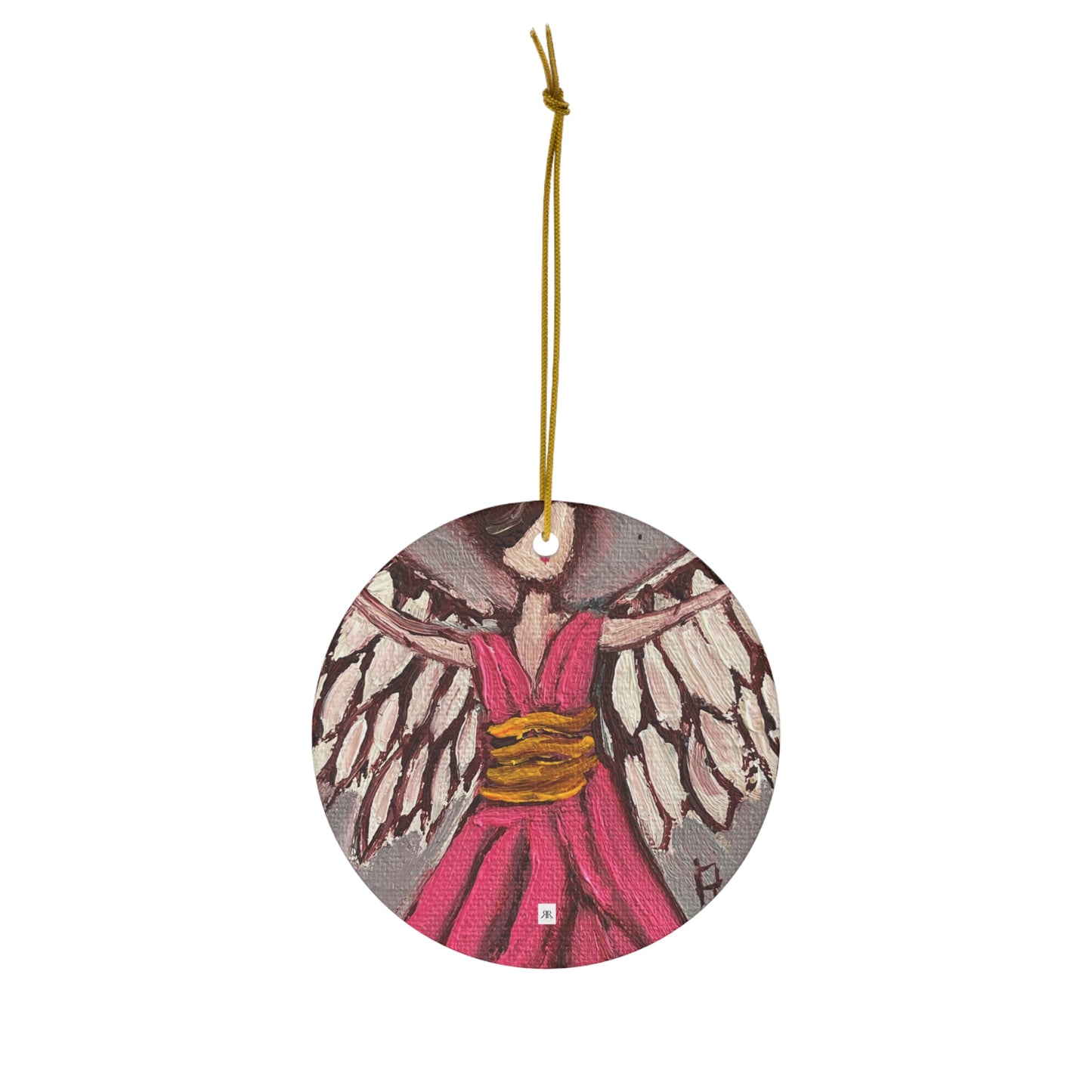 Pink Angel Ceramic Ornament