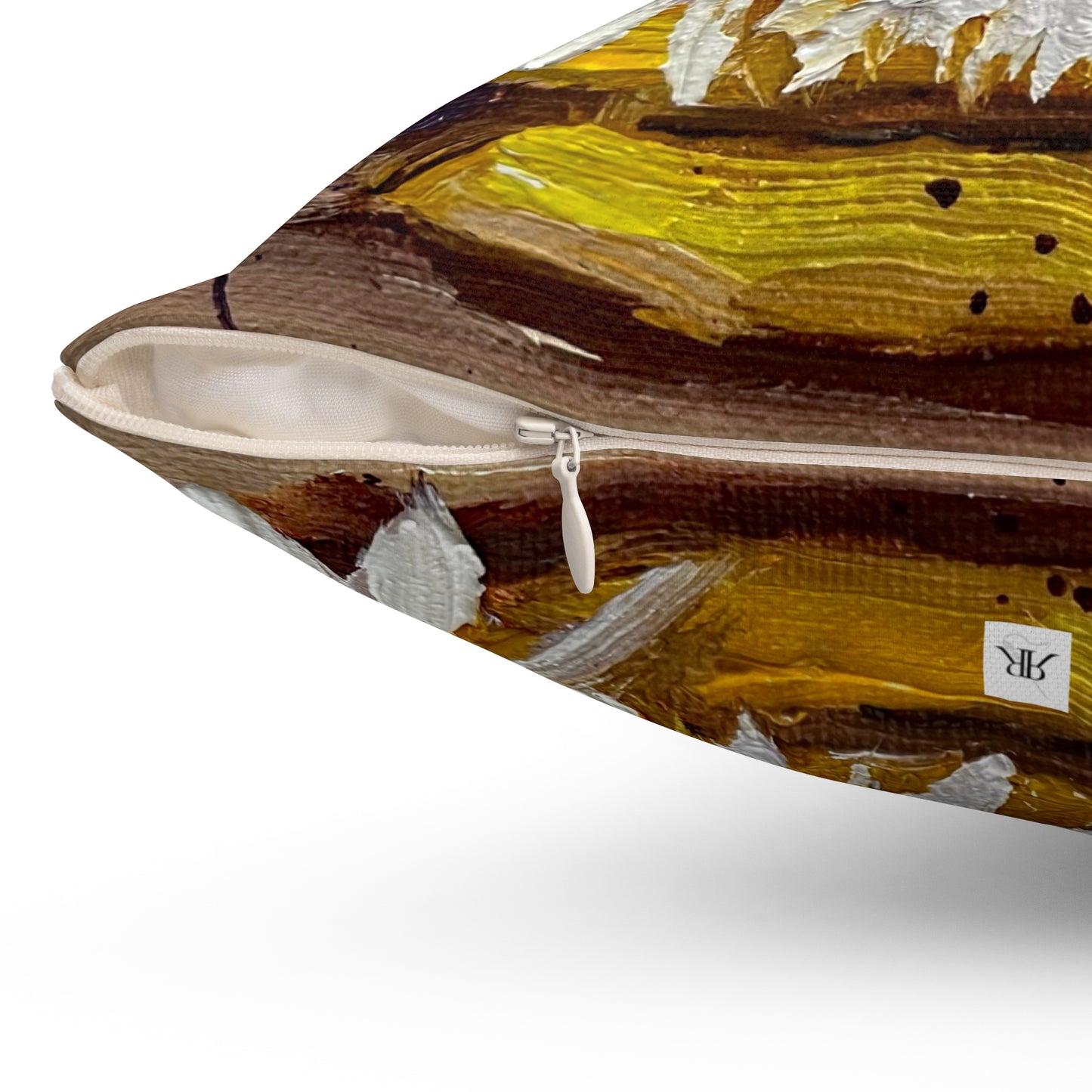 Indoor Spun Polyester Square Pillow-Vase of Dasies