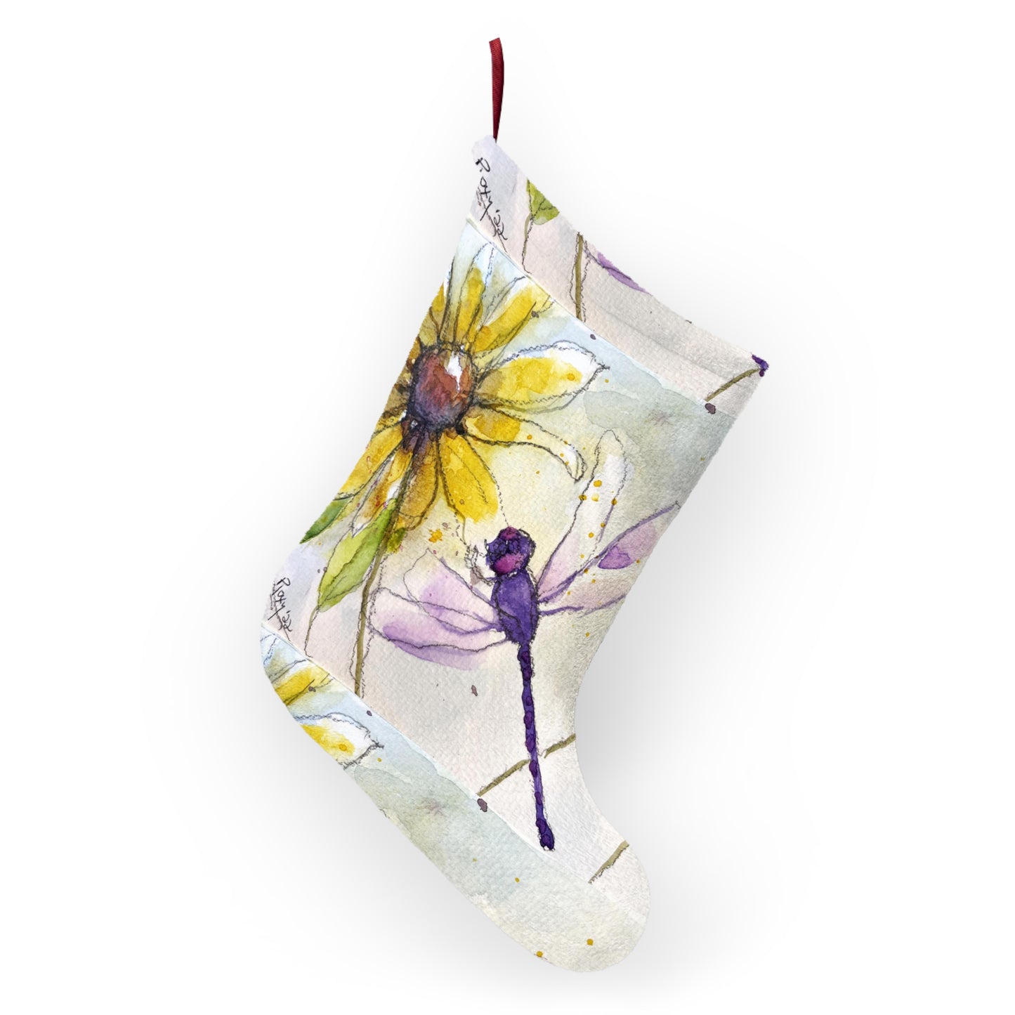 Purple Dragonfly Christmas Stocking