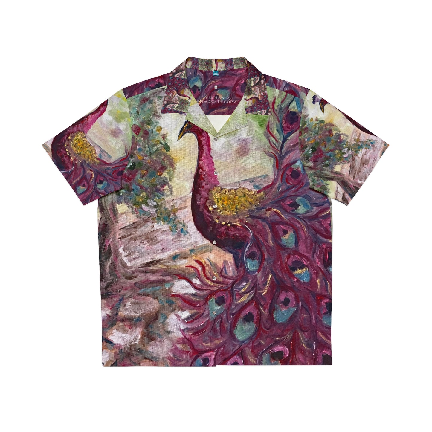 Purple Peacock Cotswolds Men's Hawaiian Shirt