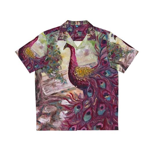 Camisa hawaiana para hombre Purple Peacock Cotswolds