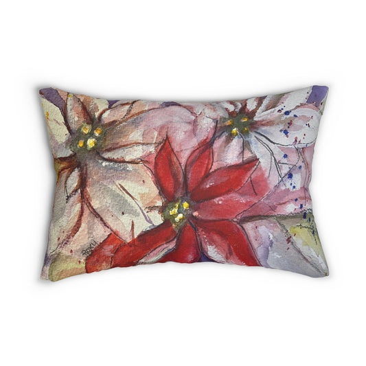Poinsettias Lumbar Pillow