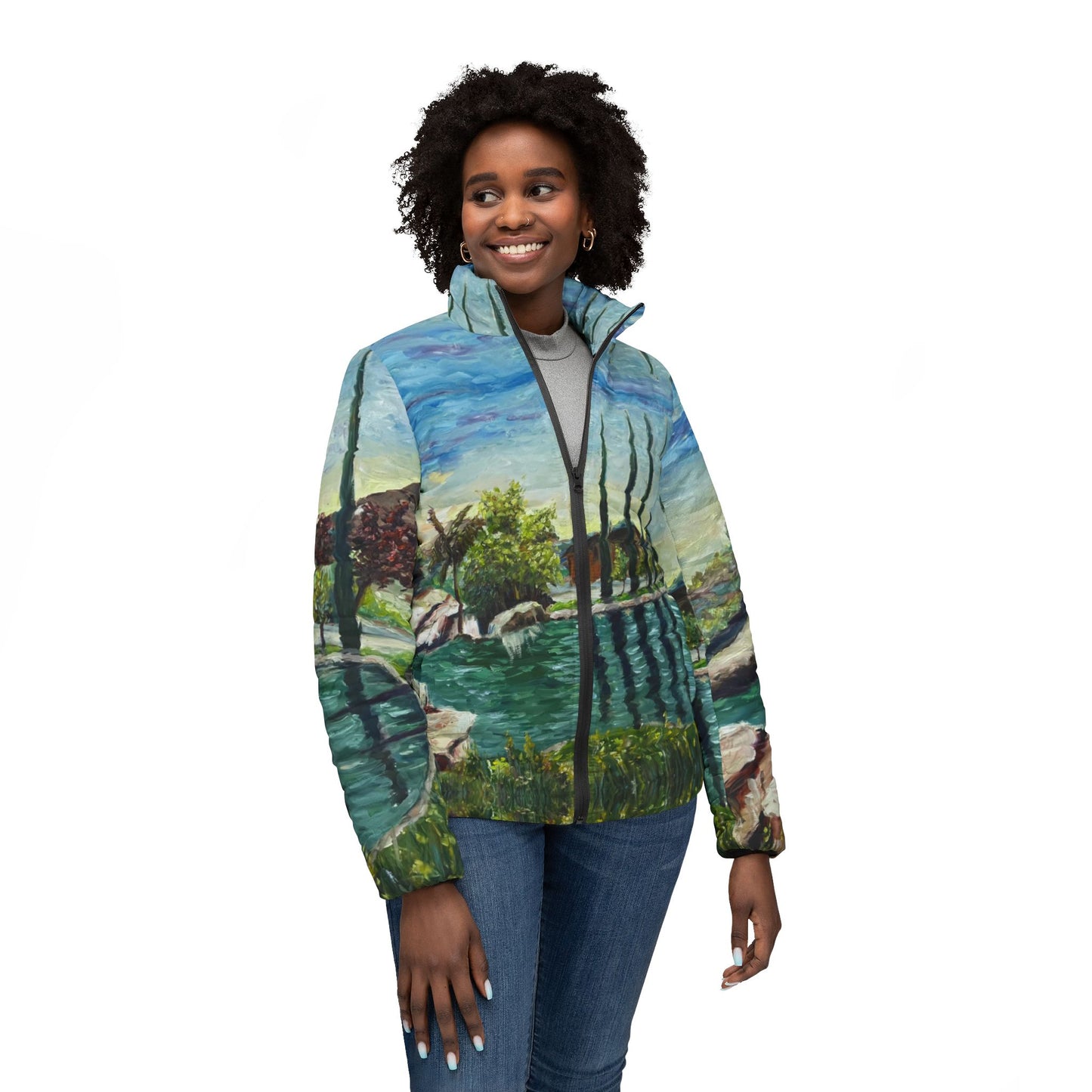 Women's Puffer Jacket - Roxy Rich Fine Art -The Pond at GBV