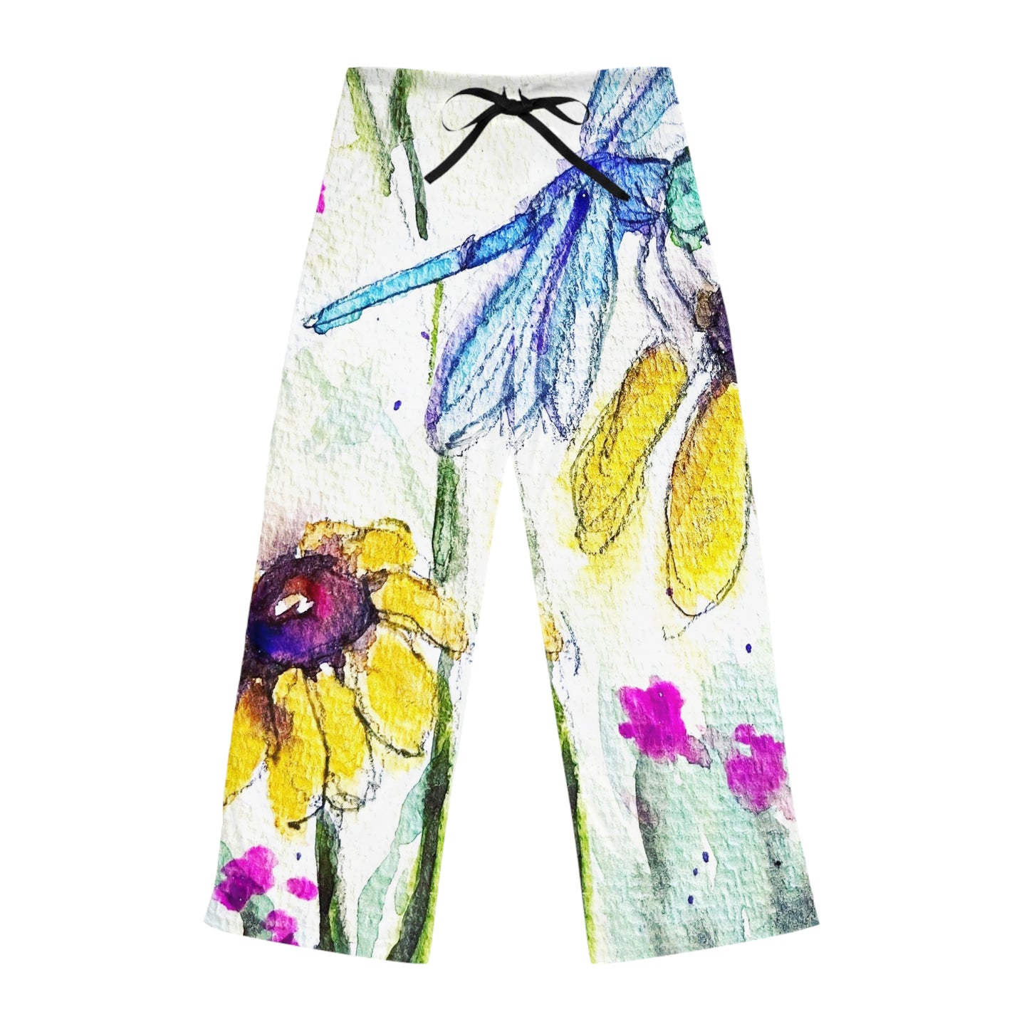 Pajama Pants - Dragonfly on a Coneflower- Women's Pajama Pants