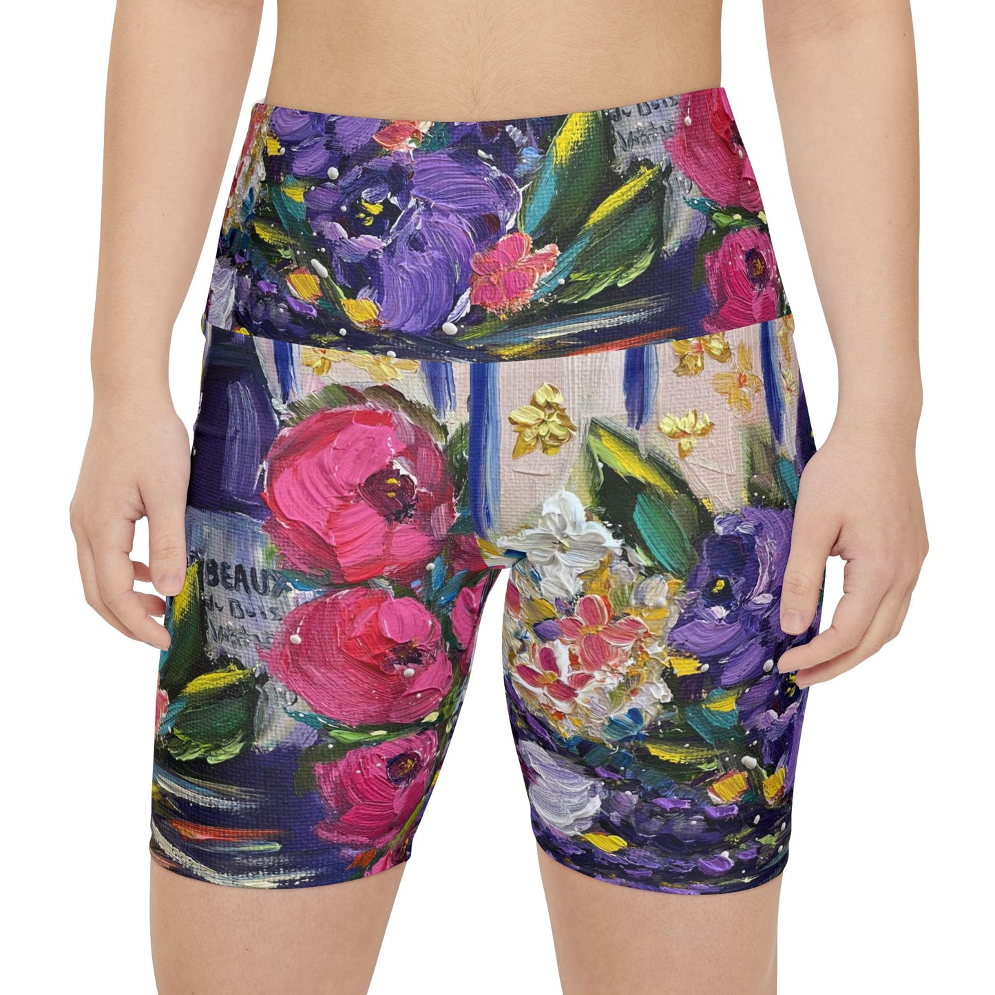 Women's Workout Shorts - Corbeaux Wine and Lavender