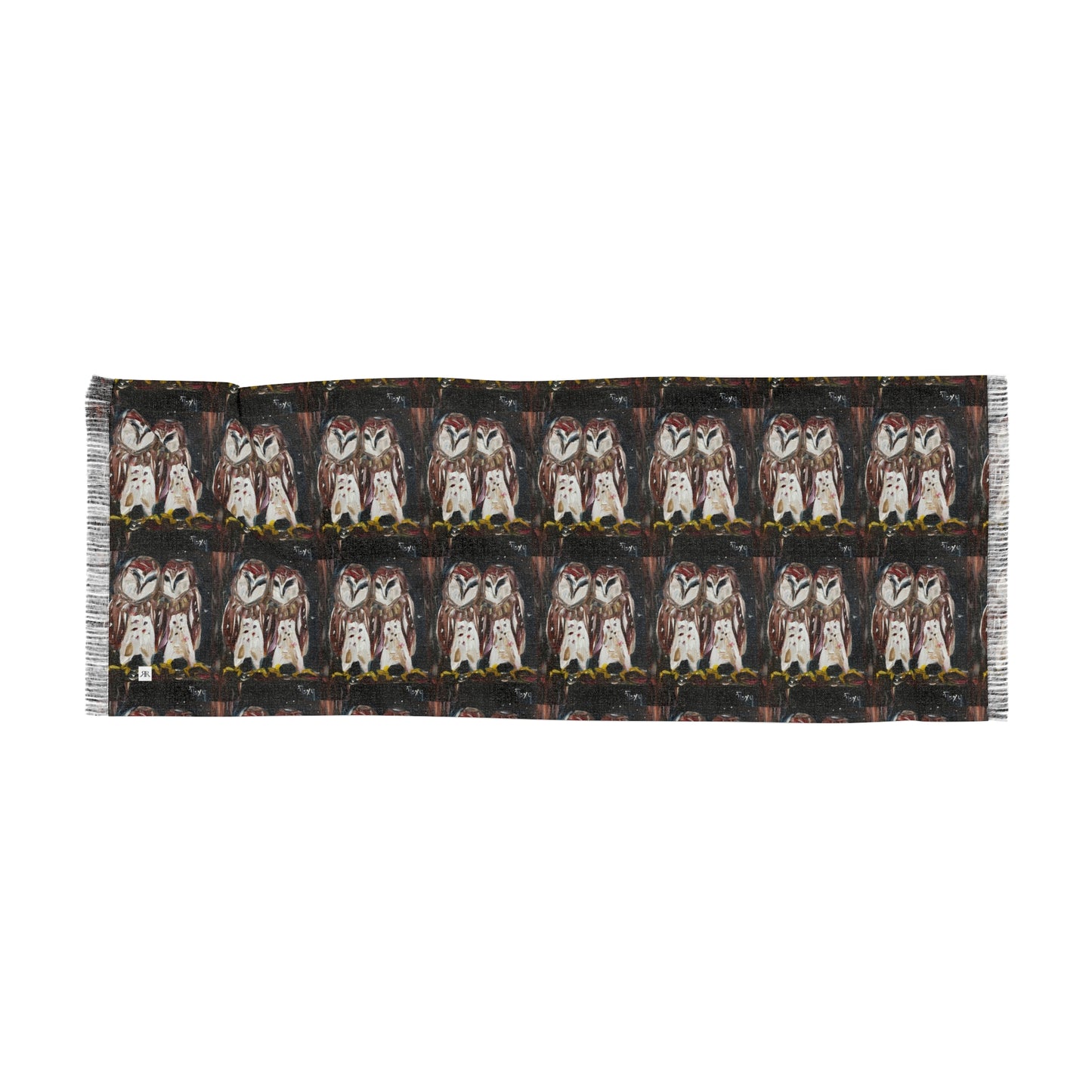 Colorful Scarf — Artistic Lightweight Neck Wrap- Gangsta Barn Owls