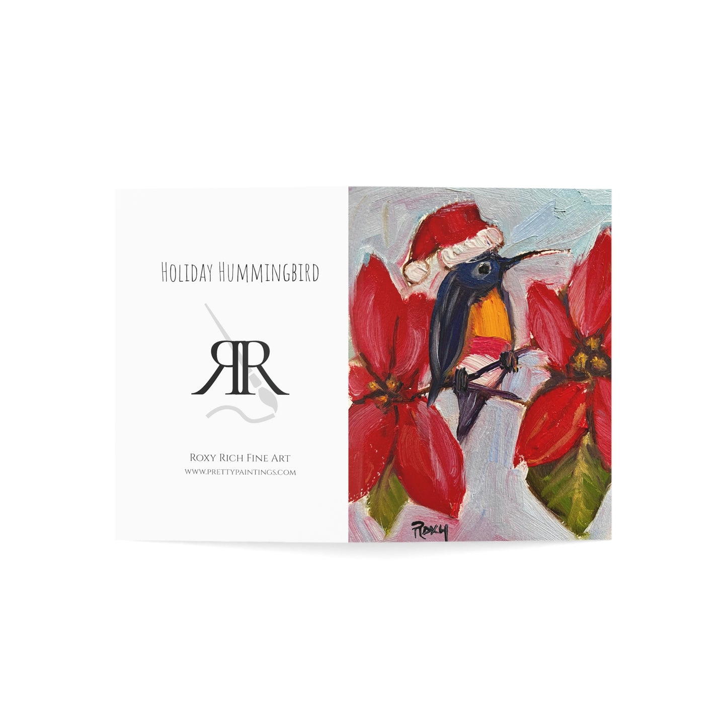 Holiday Hummingbird Folded Greeting Cards Blank Inside